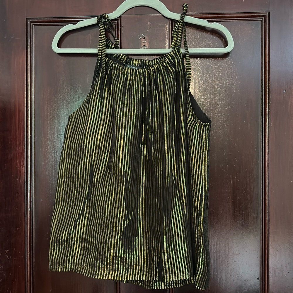 Madewell gold striped top